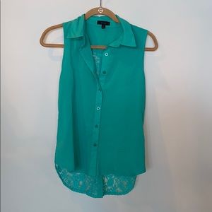 Green tank top/button down